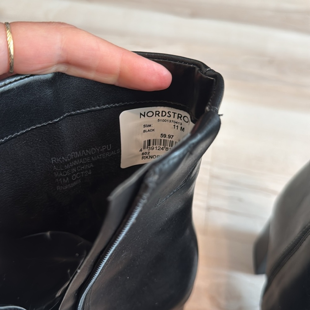 NORDSTROM RACK Normandy Block Heel Bootie In Black - Picture 8 of 9